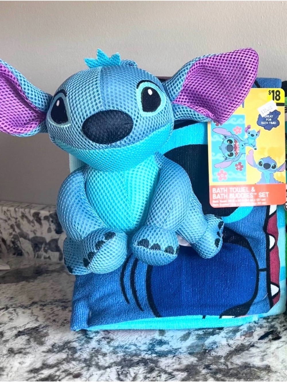 Disney Lilo & Stitch Water Toy Plush with Matching Bath Towel